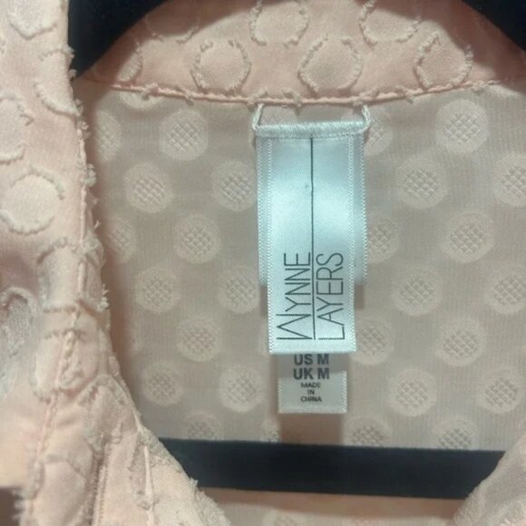 WYNNE LAYERS size M peach 3/4 sleeve popover tunic, light weight, relaxed fit - Picture 5 of 9